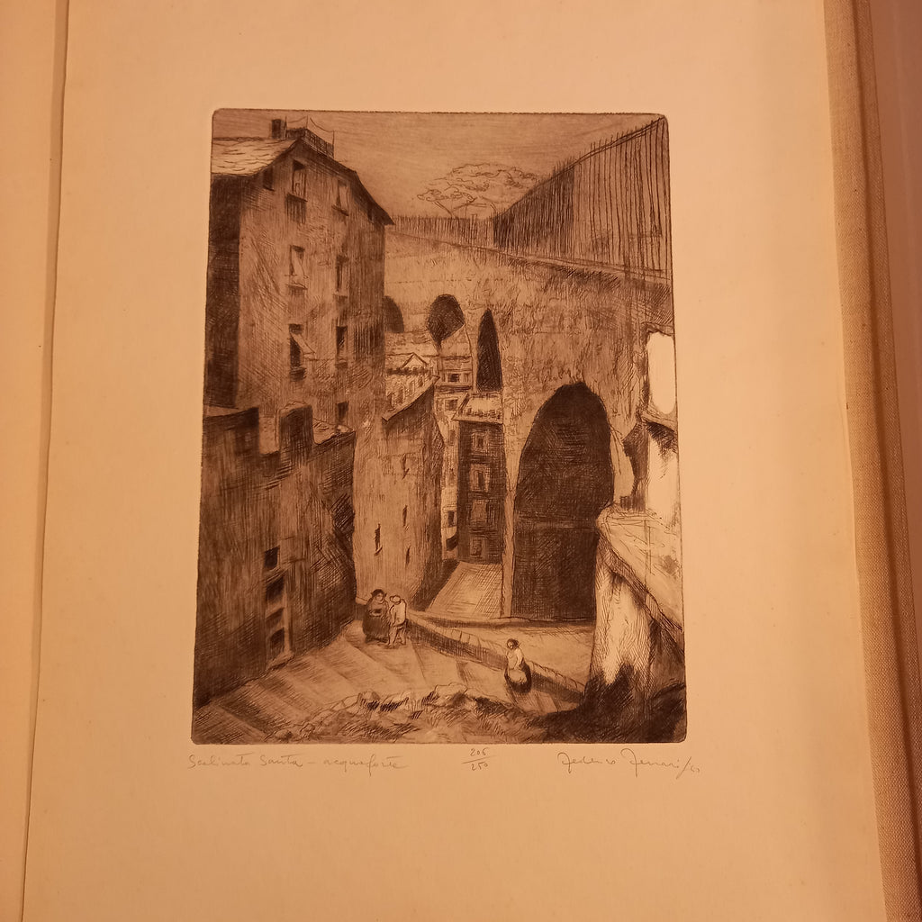 Genova di ieri. Otto acqueforti originali di Federico Ferrari.