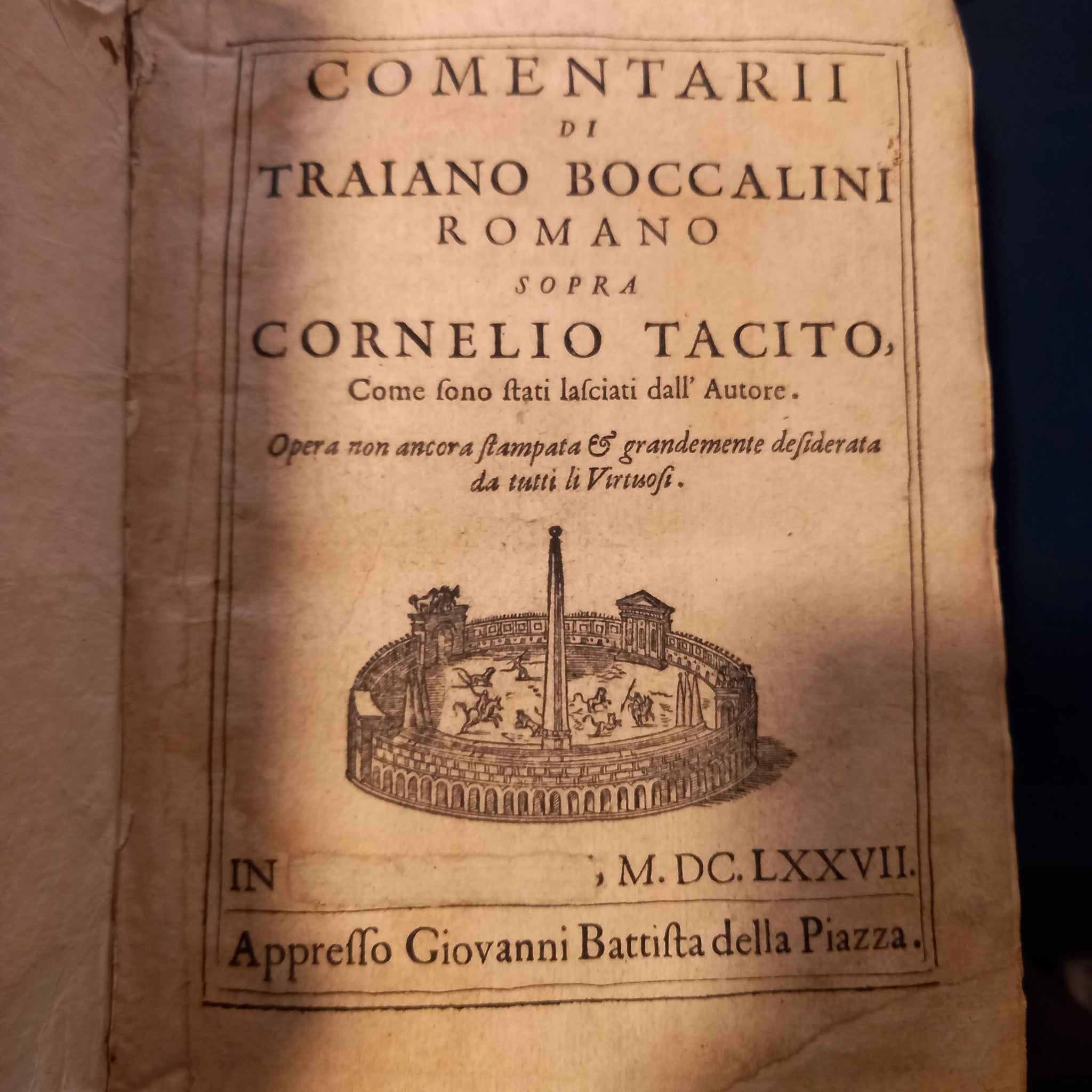 Commentarii di Traiano Boccalini Romano sopra Cornelio Tacito