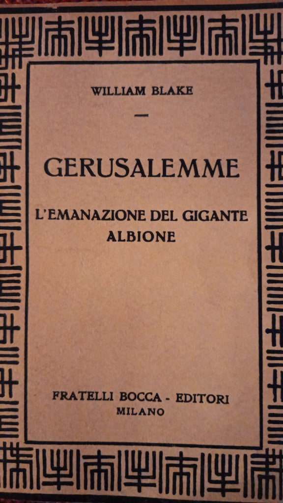 Gerusalemme. L'emanazione del gigante Albione.